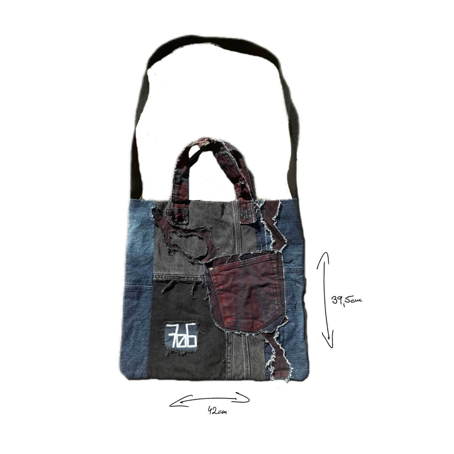 Upcycled denim tote bag