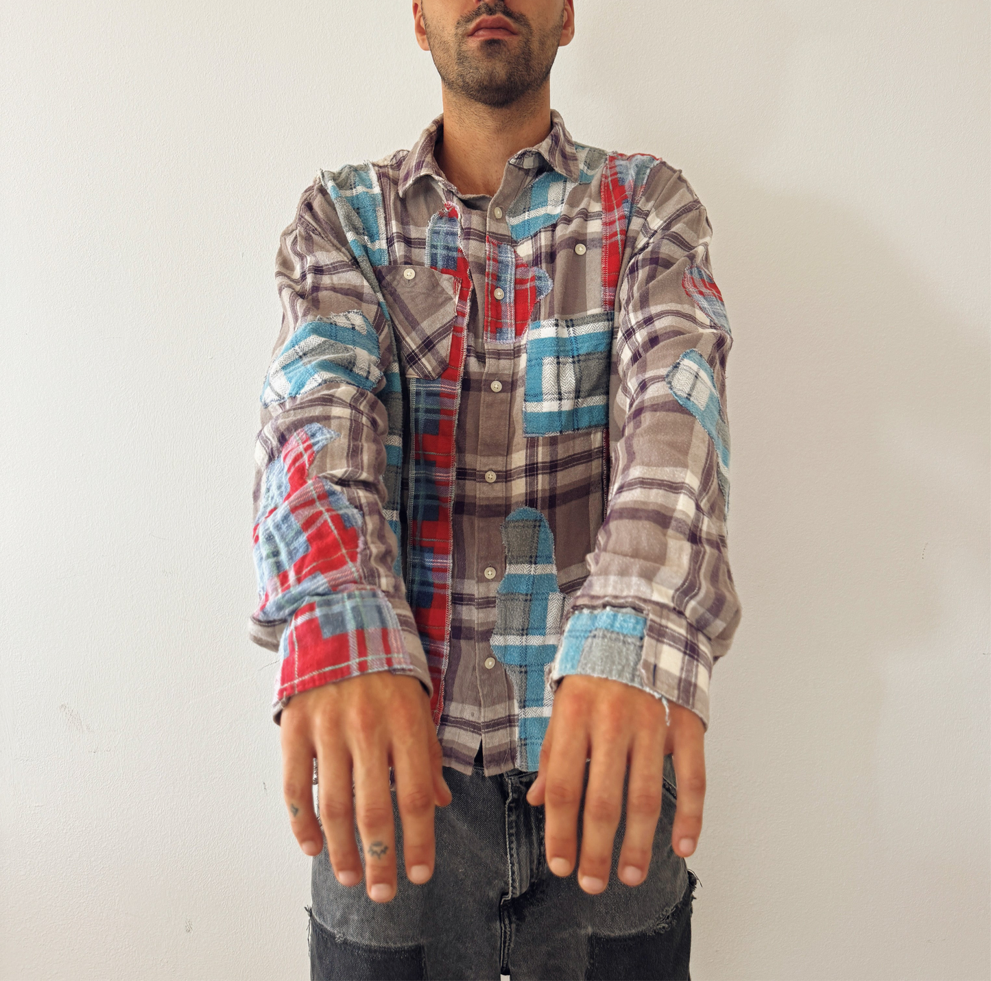 Upcycled lumberjack shirt (L)