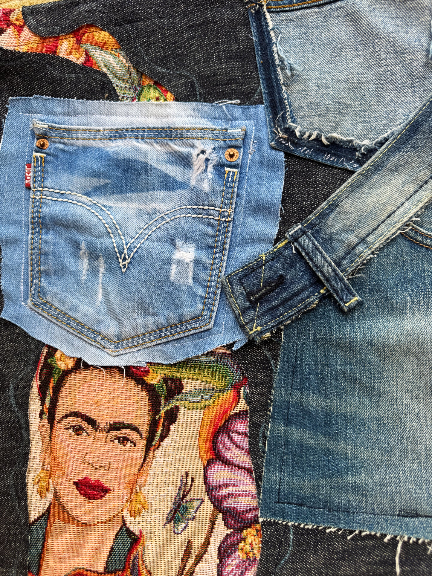 Upcycled „Frida Kahlo“ Tote Bag (L)