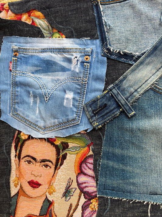 Upcycled „Frida Kahlo“ Tote Bag (L)