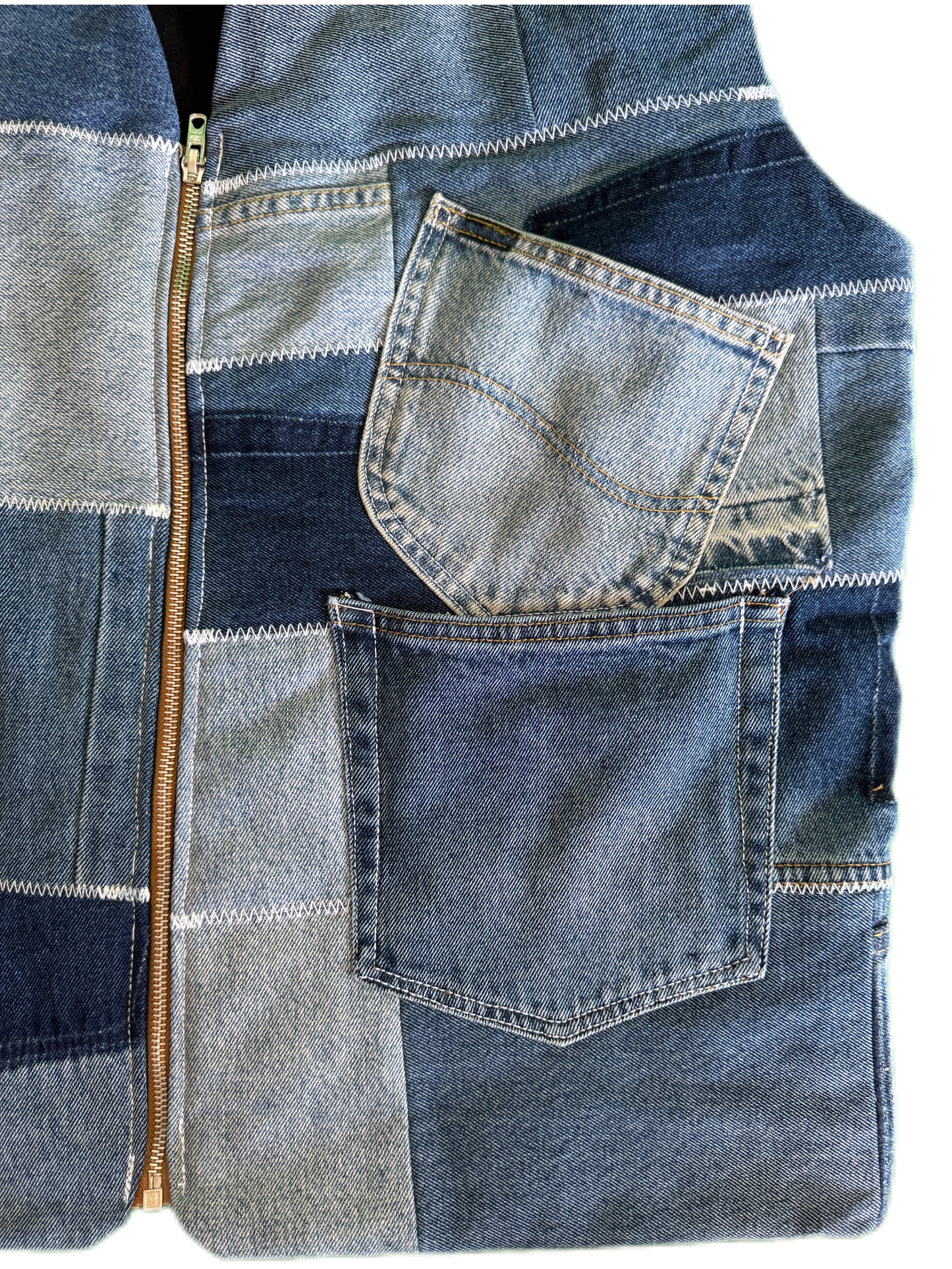 Upcycled denim vest