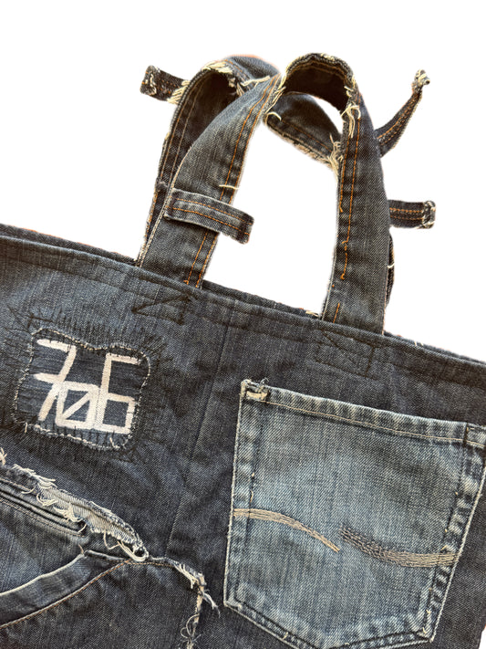 Upcycled denim tote bag (S)