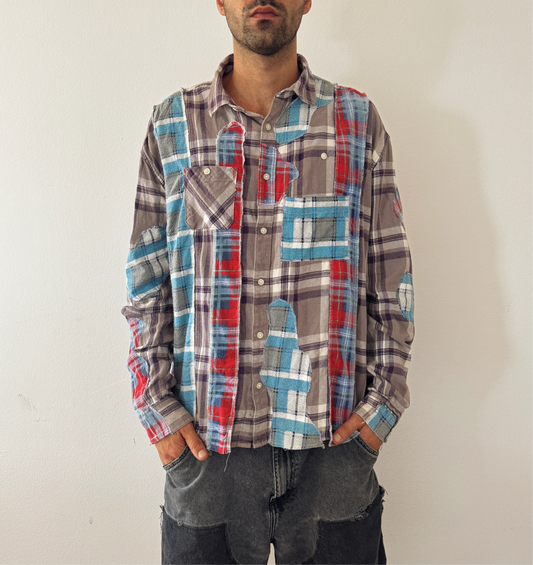 Upcycled lumberjack shirt (L)