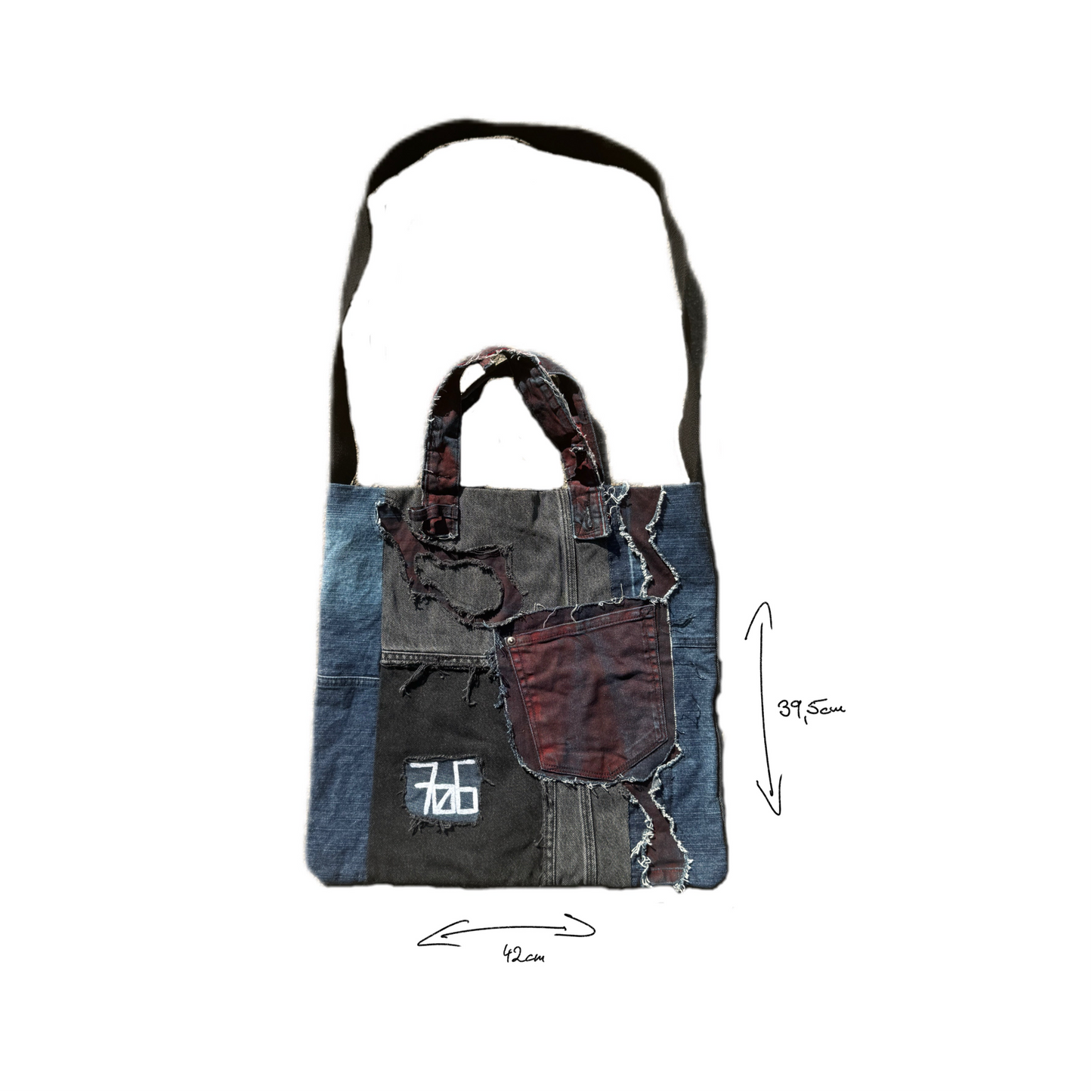 Upcycled denim tote bag