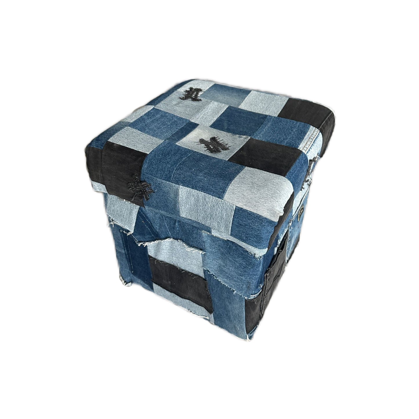 Hocker aus recyceltem Denim