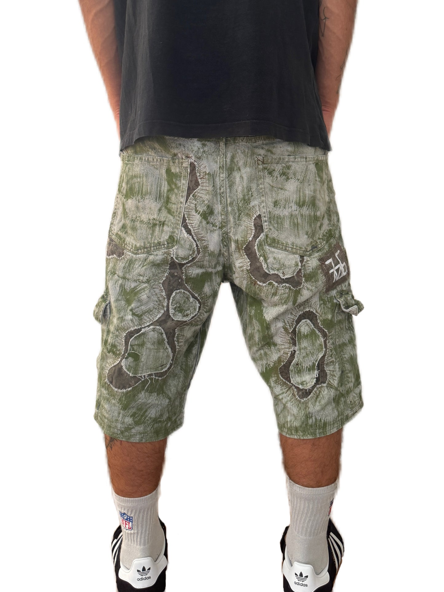 Upcycled painted shorts