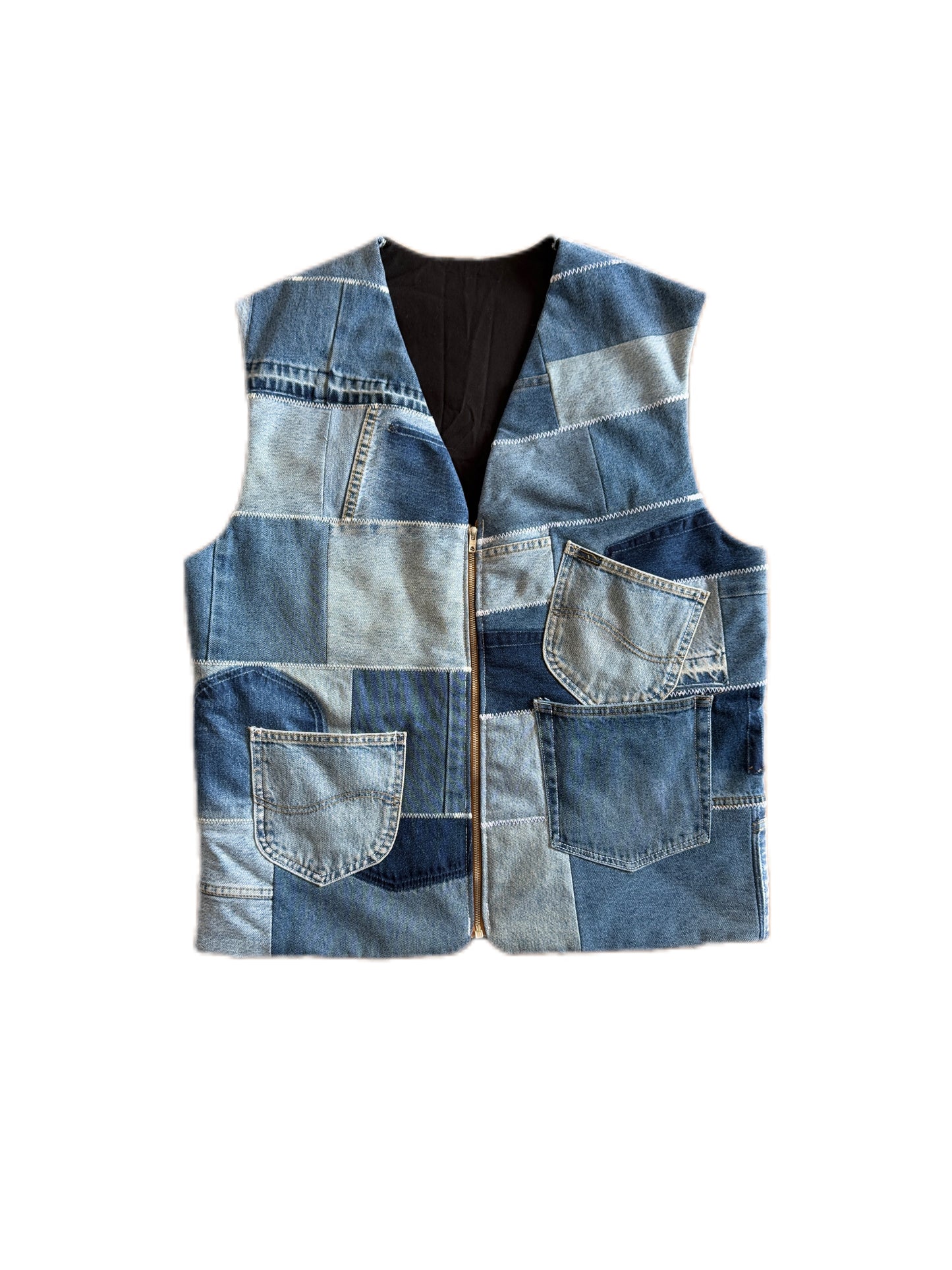 Upcycled denim vest