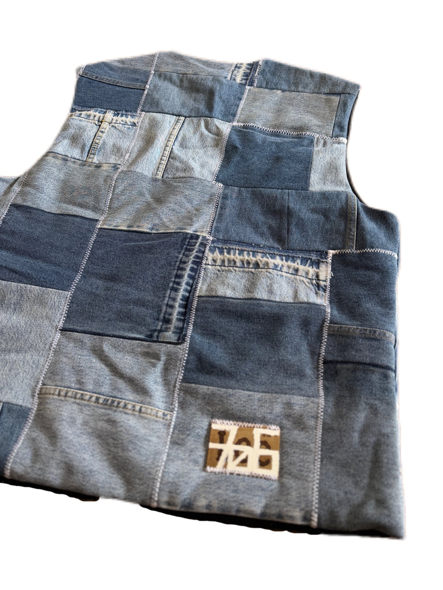 Upcycled denim vest