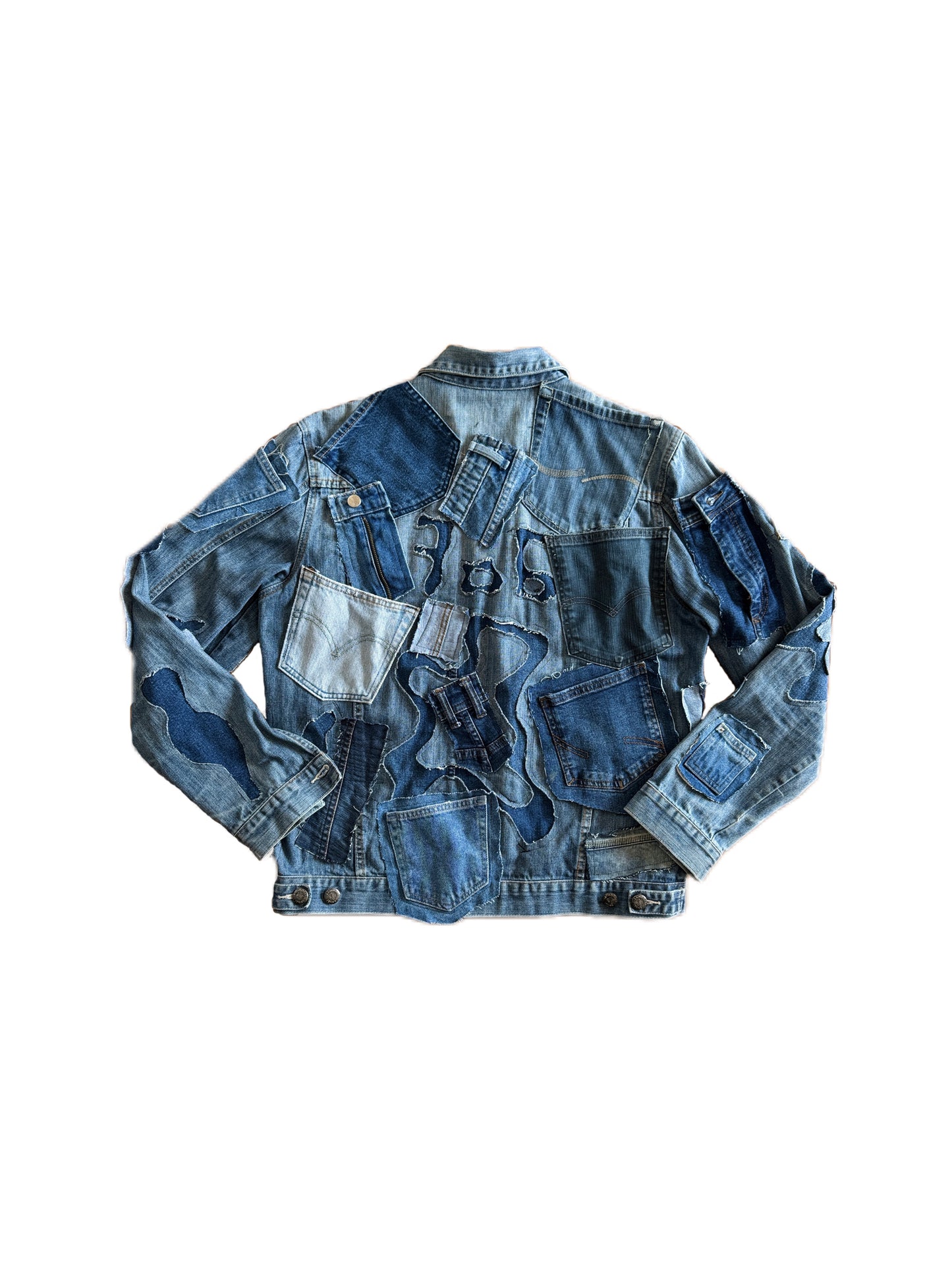 Upcycled “pockets” denim jacket